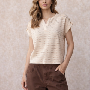 Chaleco Tejido Punteado Café